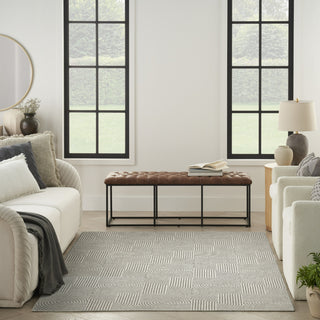 Nourison Textured Home TXH02 Grey Ivory Area Rug Room Image Feature