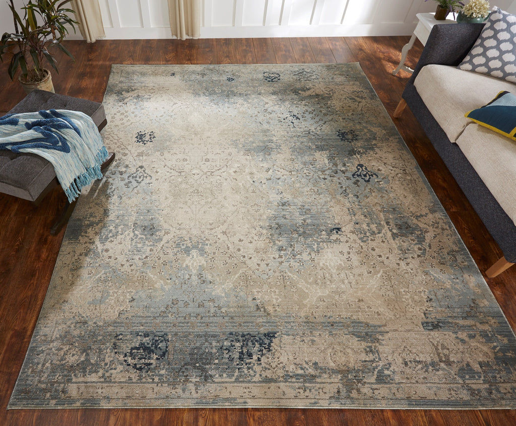 K2 Theory TY-679 Sand / Sky Area Rug Lifestyle Image Feature