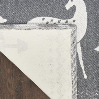 Nourison Tybee TYB12 Grey Ivory Area Rug Corner Image