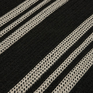 Colonial Mills Sunbrella Southport Stripe UH19 Black Area Rug Closeup Image