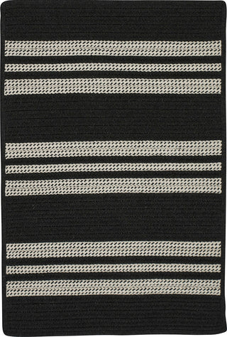 Colonial Mills Sunbrella Southport Stripe UH19 Black Area Rug Main Image