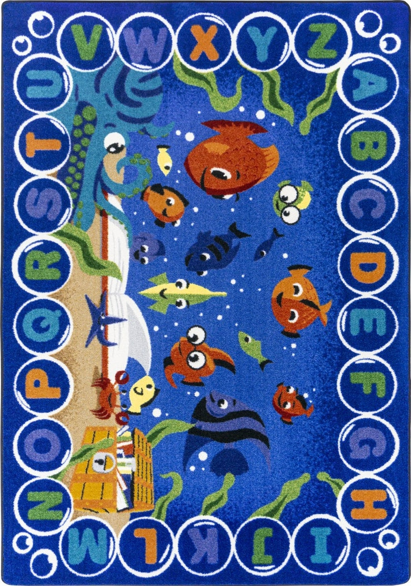 Joy Carpets Kid Essentials Underwater Readers Multi Area Rug