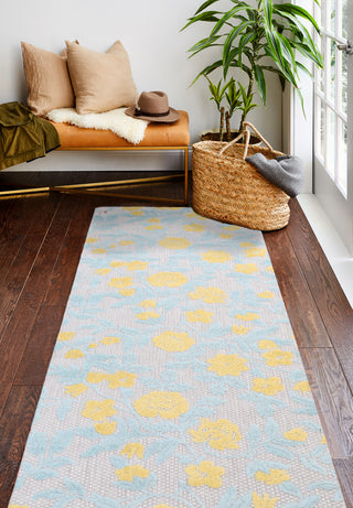 Bashian Veranda V107-VR113 Grey Blue Area Rug Lifestyle Image Feature