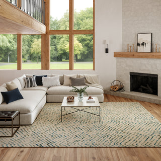 Nourison Vail VAI02 Iv/Green Area Rug 