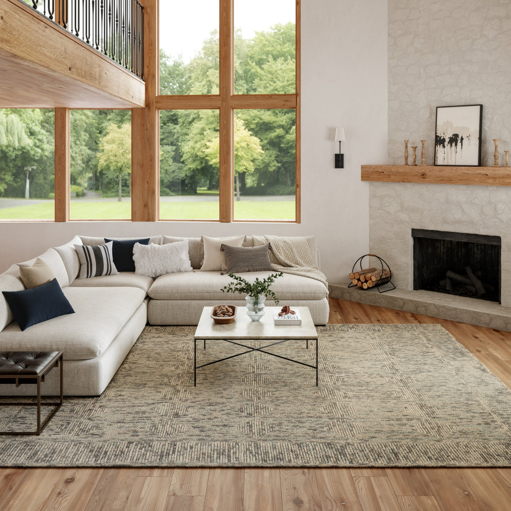 Nourison Vail VAI04 Ivory/Grey/Teal Area Rug