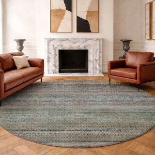 Dalyn Vico VC4 Sky Area Rug Round Lifestyle Image Feature