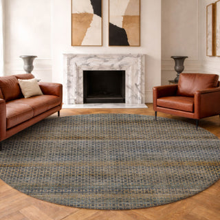 Dalyn Vico VC5 Navy Area Rug Round Lifestyle Image Feature