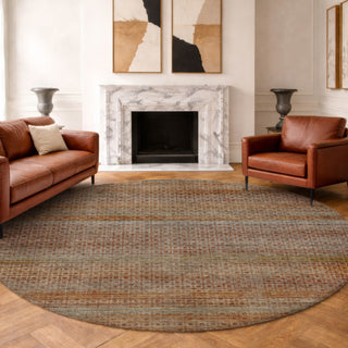 Dalyn Vico VC5 Paprika Area Rug Round Lifestyle Image Feature