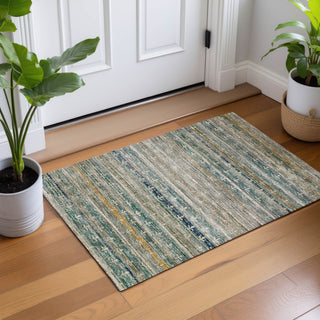 Dalyn Vico VC6 Teal Area Rug Scatter Lifestyle Image Feature