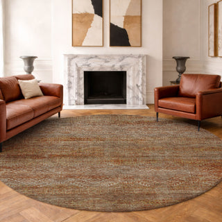 Dalyn Vico VC8 Paprika Area Rug Round Lifestyle Image Feature