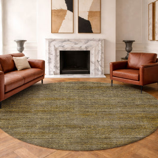 Dalyn Vico VC9 Gold Area Rug Round Lifestyle Image Feature