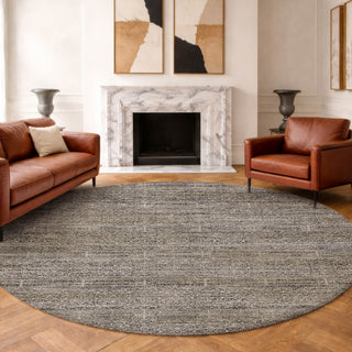 Dalyn Vico VC9 Silver Area Rug Round Lifestyle Image Feature
