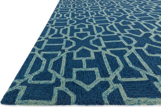 Loloi Venice Beach VB-21 Navy / Aqua Area Rug Corner Shot