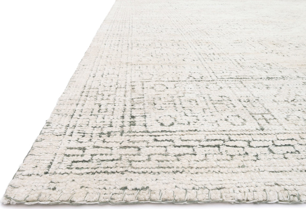 Loloi Vestige VQ-01 White/Stone Area Rug Round Image Feature
