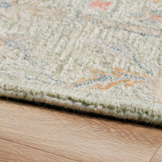 LR Home Vintage 81923 Green/Cream/Taupe Area Rug Backing Image