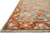 Loloi Victoria VK-10 Slate/Terracotta Area Rug Corner Feature