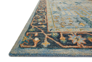 Loloi Victoria VK-12 Light Blue/Dark Blue Area Rug Corner Image
