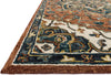 Loloi Victoria VK-15 Rust/Ivory Area Rug Corner Image Feature