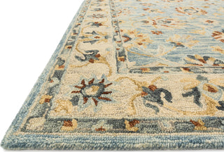 Loloi Victoria VK-18 Light Blue/Natural Area Rug Corner Image Feature