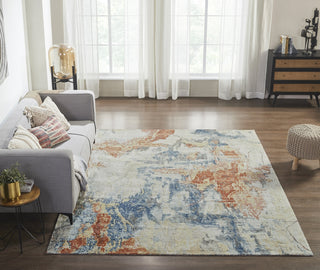 Ancient Boundaries Fortune FOR-1390 Blue/Spice Area Rug Lifestyle Image Feature