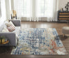 Ancient Boundaries Fortune FOR-1391 Denim/Rust Area Rug Lifestyle Image Feature