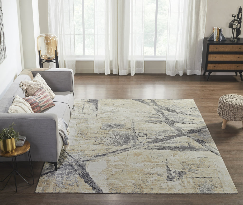 Ancient Boundaries Fortune FOR-1393 Sand/Grey Area Rug Lifestyle Image Feature