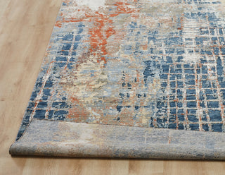 Ancient Boundaries Fortune FOR-1391 Denim/Rust Area Rug Closeup Image