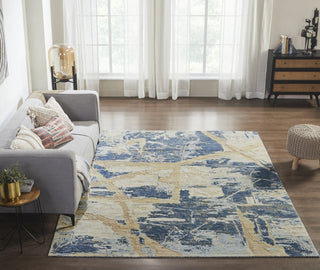 Ancient Boundaries Fortune FOR-1394 Denim/Sand Area Rug Lifestyle Image