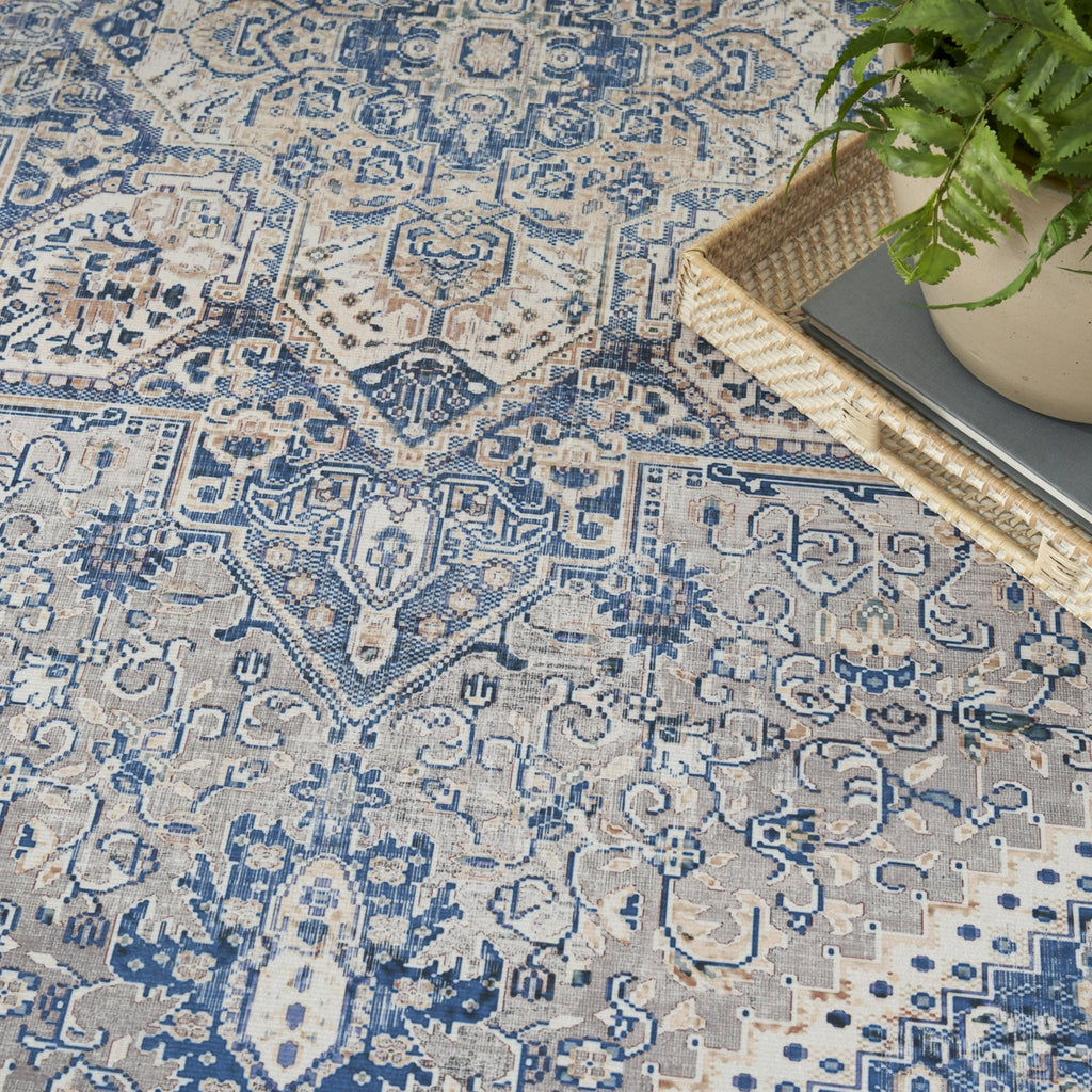 Nourison Vintage Home VNH01 Beige Blue Area Rug by Corner Image