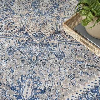 Nourison Vintage Home VNH01 Beige Blue Area Rug by Corner Image