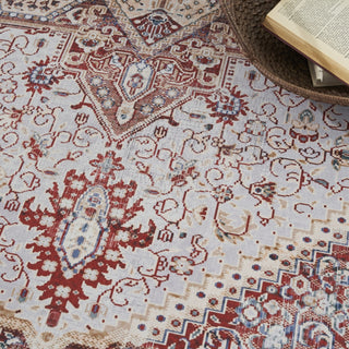 Nourison Vintage Home VNH01 Ivory Red Area Rug by Corner Image