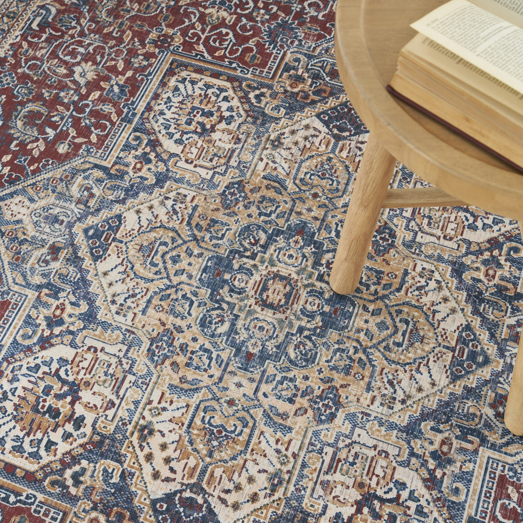 Nourison Vintage Home VNH01 Red Blue Area Rug by Corner Image