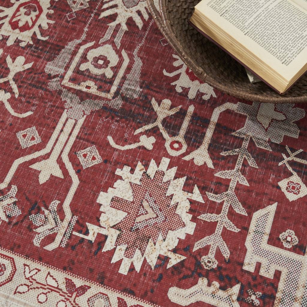 Nourison Vintage Home VNH02 Red Area Rug by Corner Image