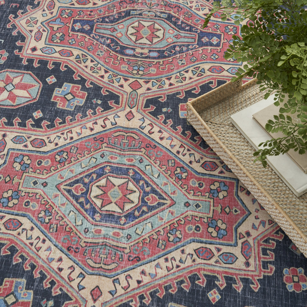 Nourison Vintage Home VNH03 Navy Area Rug by Corner Image