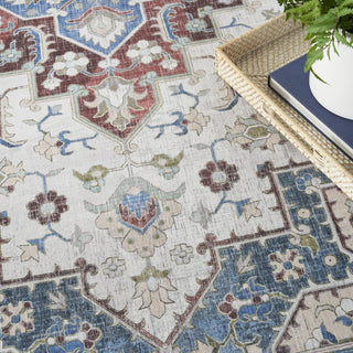 Nourison Vintage Home VNH04 Ivory Red Area Rug by Corner Image