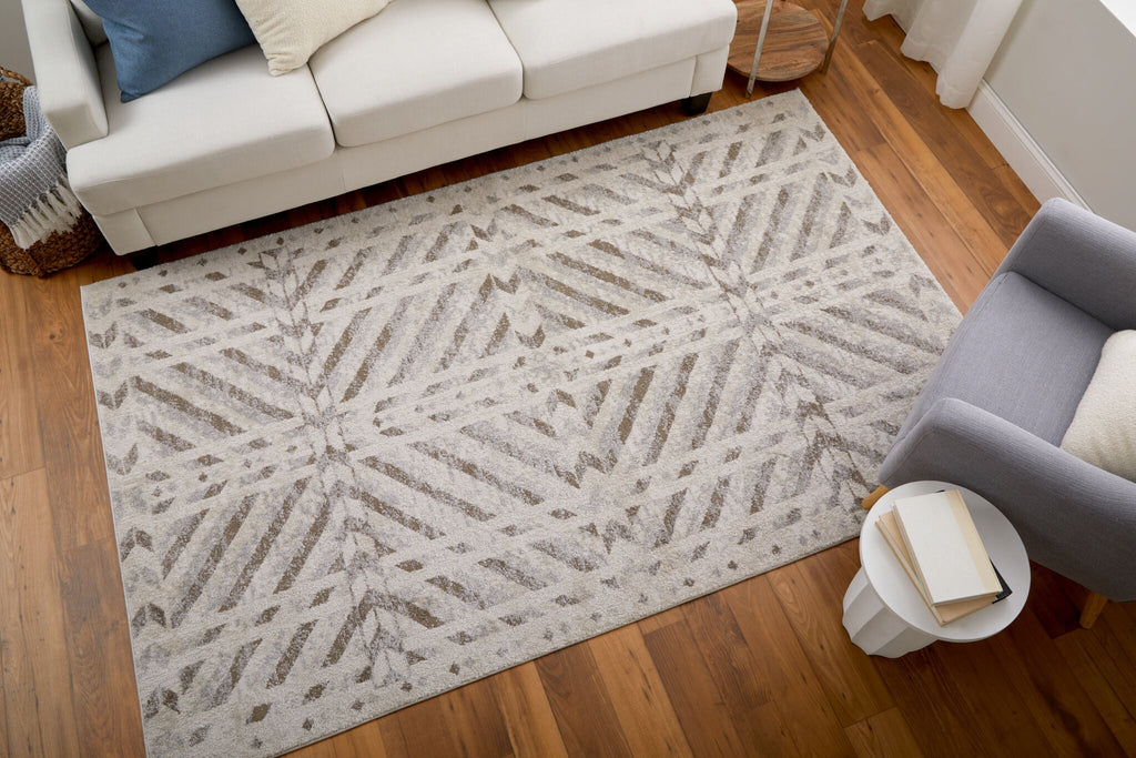 Feizy Vancouver 39NQF Ivory/Tan/Brown Area Rug Lifestyle Image Feature