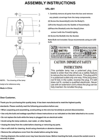 Surya Veroli VRL-001 Lamp Assembly