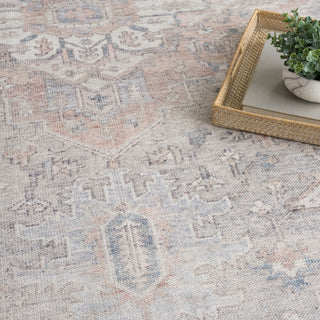 Nourison Vintage Washables VWS07 Light Blue Area Rug Corner Image
