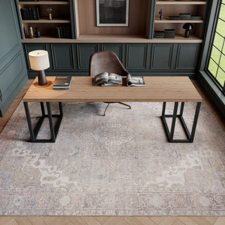 Nourison Vintage Washables VWS07 Light Blue Area Rug Room Image Feature