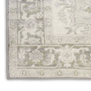 Nourison Vintage Washables VWS08 Green Area Rug Corner Image