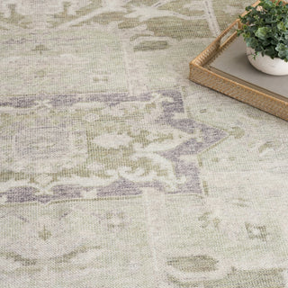 Nourison Vintage Washables VWS08 Green Area Rug Corner Image
