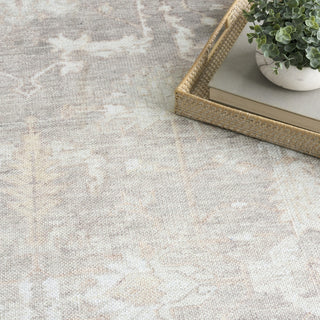 Nourison Vintage Washables VWS09 Grey Area Rug Corner Image