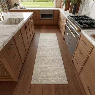 Nourison Vintage Washables VWS09 Grey Area Rug Corner Image