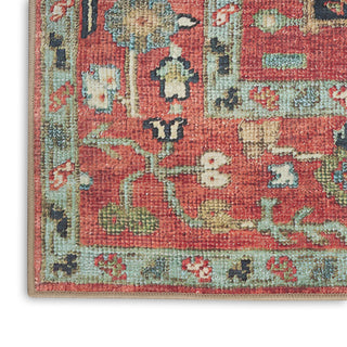 Nourison Vintage Washables VWS12 Rust Multicolor Area Rug Corner Image