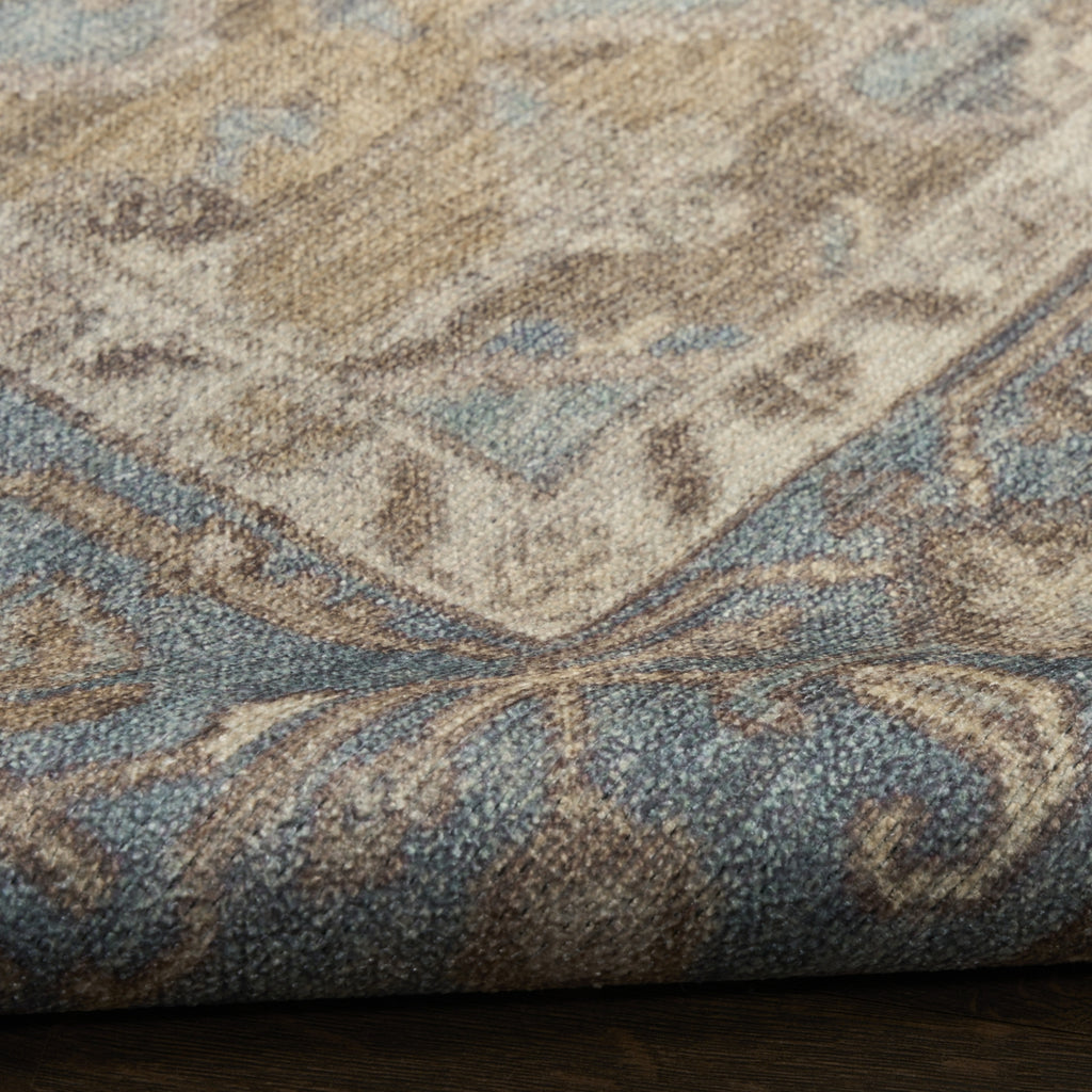 Nourison Vintage Washables VWS13 Blue Green Area Rug Detail Image