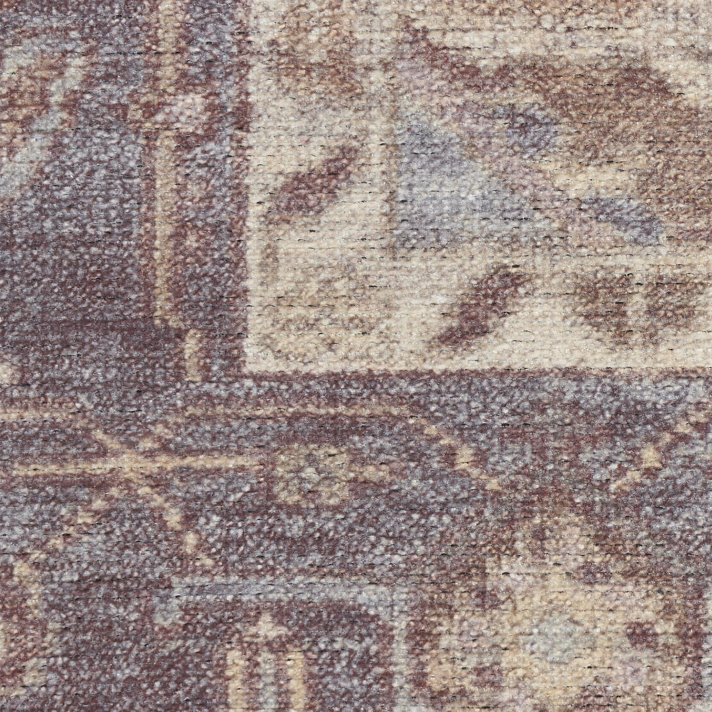 Nourison Vintage Washables VWS13 Ivory Purple Area Rug Corner Image