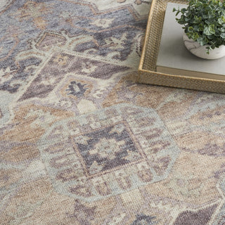 Nourison Vintage Washables VWS13 Ivory Purple Area Rug Texture Image