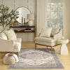 Nourison Vintage Washables VWS13 Ivory Purple Area Rug Swatch Image