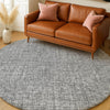Dalyn Voyage VY1 Gray Machine Washable Area Rug Round Lifestyle Image Feature