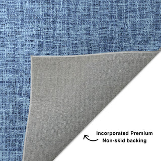 Dalyn Voyage VY1 Navy Machine Washable Area Rug Backing Image